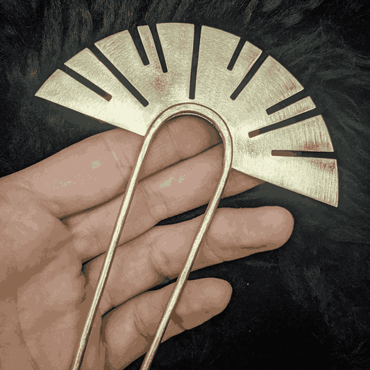 handmade Brass Sun Hair Fork – Art Deco Hair Pin