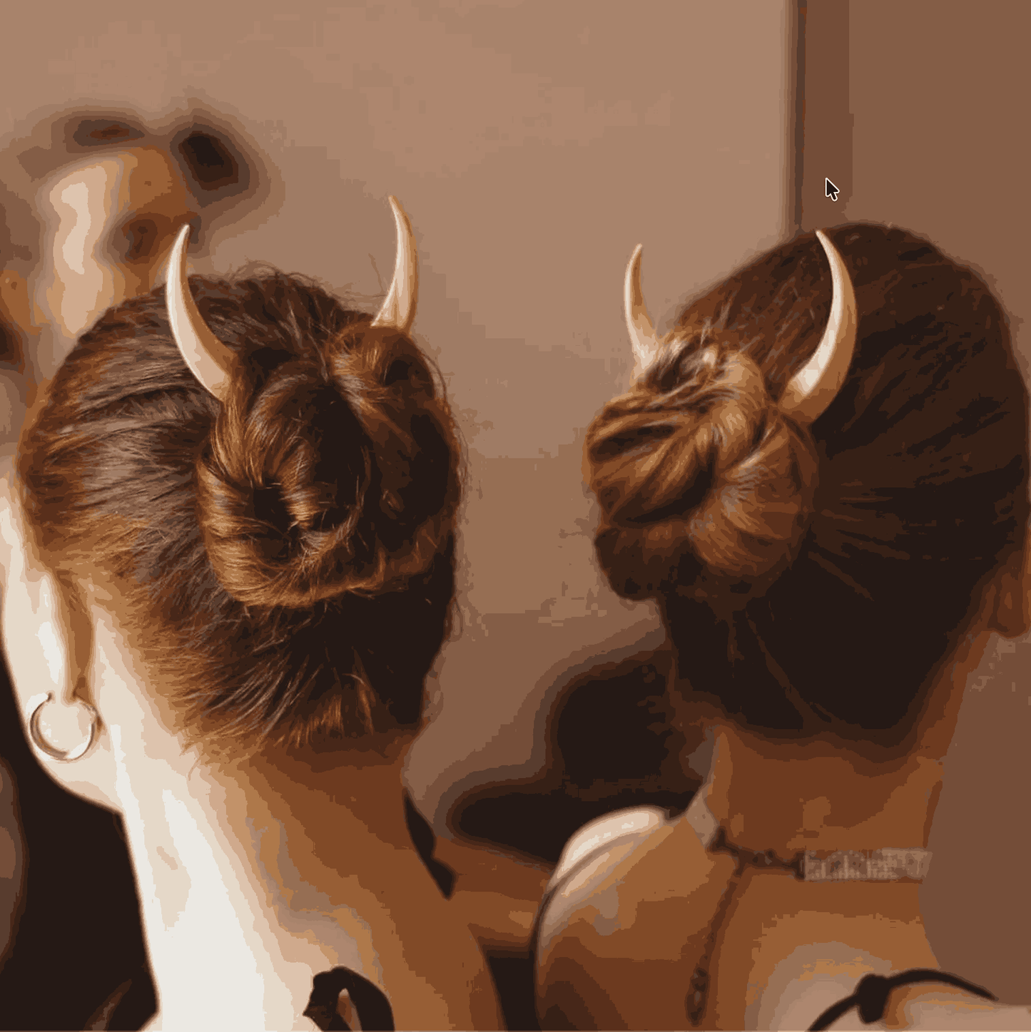 Handmade Wooden Crescent Moon Hairpin